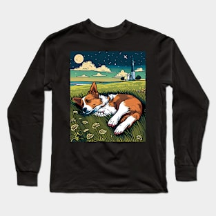 Love Sleeping for Dog Lovers - Starry Night Dog Long Sleeve T-Shirt